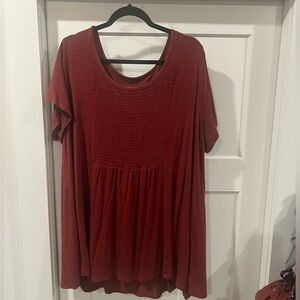 Torrid Deep Red Short Sleeve Tunic